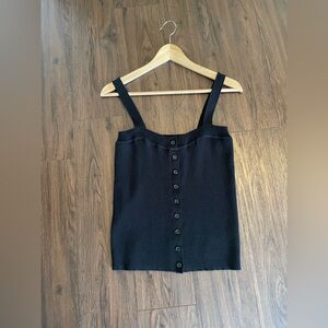 NWOT Wishlist Black Spaghetti Strap Top with Buttons Women’s Size Large Shirt